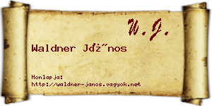 Waldner János névjegykártya